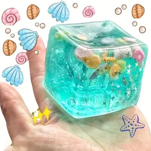 1pc Brand New 3D Cartoon Ornaments, Simulation Blocks, Three-dimensional Pinching Toys, Relaxing Body and Mind to the Fullest, Ocean Cube Squeezing Fun, Sky Blue Squeezing Relaxation Toy, Novel Squeezing Toy, Slow Rebound Malt Toy, Squeezing Fun