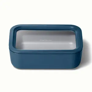 Medium Ceramic Coated Glass Food Storage Container - Navy