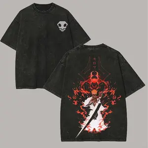 Bleach Ichigo Kurosaki Printed Unisex Washed T-Shirt71