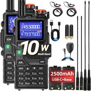 Baofeng K5plus Ham Radio Walkie Talkie, 10w Long Range Handheld Rechargeable, Adult Use, 5rm Noaa Weather Two-Way Radio, Type-C Charging, 2 Pack, Durable