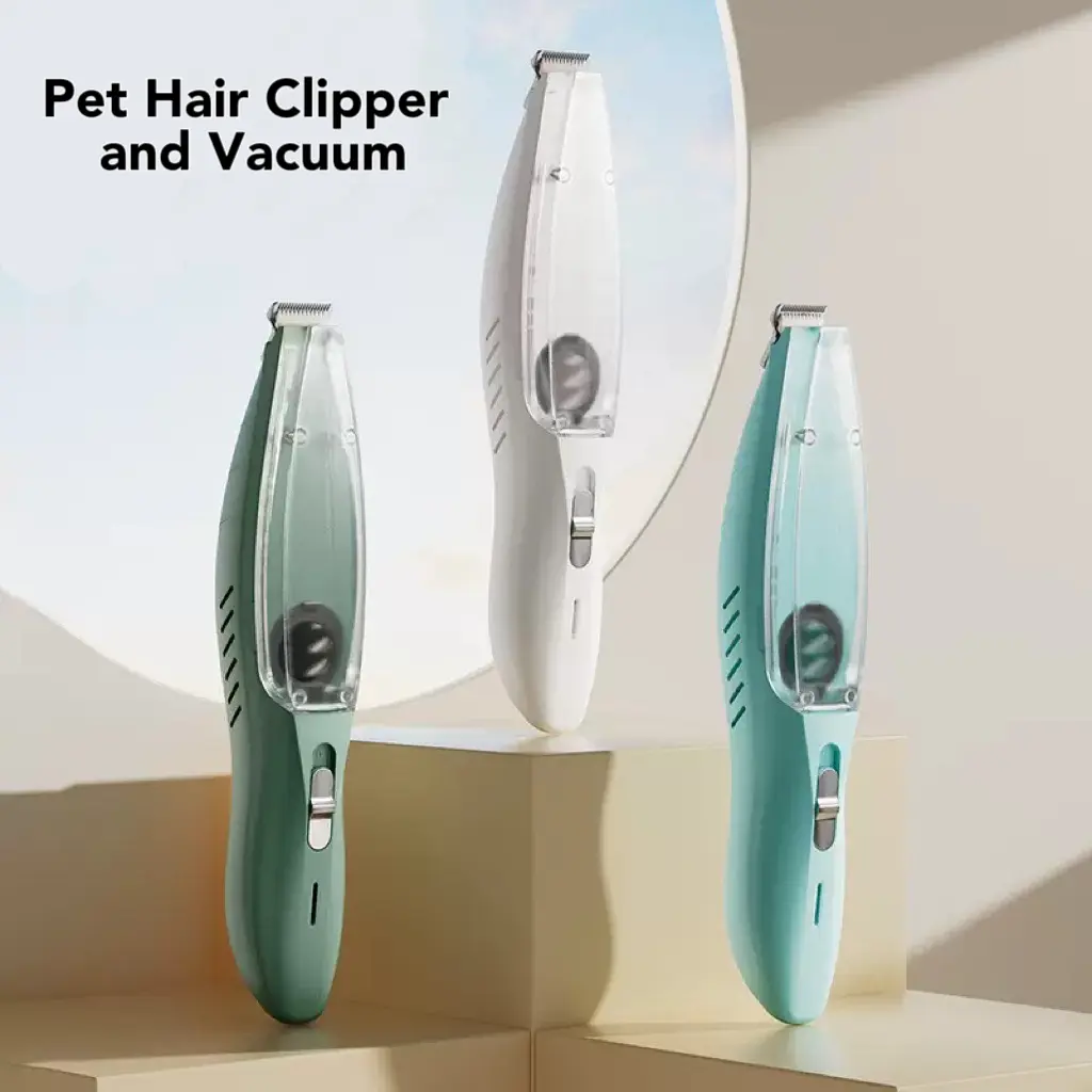 Pet Hair Clipper Vacuum Dog Paw Trimmer,LED Light,Low Noise USB Rechargeable,Waterproof Pet Hair Shaver for Dogs and Cats,Perfect for grooming paws, ears, eye and sensitive areas