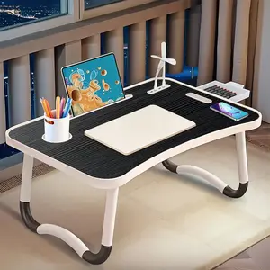 Ultra Large Portable Laptop Bed Table -Multi Functional TrayHolder with Cup Holder And Drawer, USB, Fan, And Light -Perfect for Eating, Reading, And Writing On Beds, Floors,Sofas, And Foldable