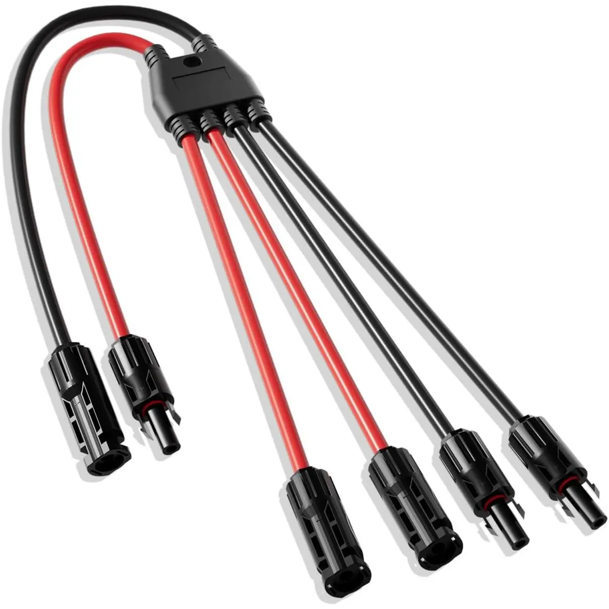Solar Panel Quick Connector Kit with Y-Branch Adapter Cable - MFF & FMM Plugs, 38cm/55cm/77cm Tinned Copper, 0.6*5 Inches Durable Waterproof Terminal Plugs, Fire-Retardant Integrated Design for PV System Installation Tools, Quick Connectors