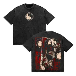 Hinata Hyuga Dark Aesthetic Naruto Anime Vintage Washed Tee Heavy Cotton Streetwear Graphic Shirt Manga Gift