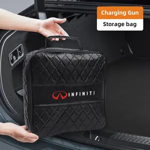 Car NEV Charging Gun Storage Bag EV Organizer Box For Infiniti QX50 QX60 Q70L QX70 QX55 Q50 FX35 Q30 G37 JX35 G35 Q60 QX80 QX30 ESQ G25 G37 FX37 FX50 EX35 EX25 EX37
