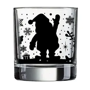 BarConic Christmas Collection Glassware - Waving Santa - 10 ounce