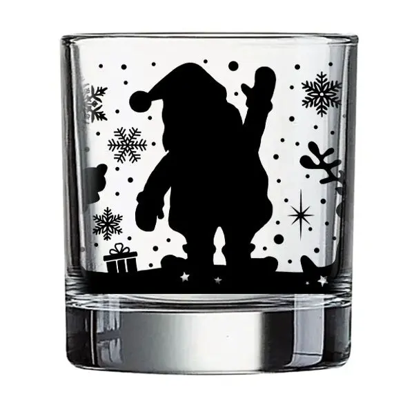 BarConic Christmas Collection Glassware - Waving Santa - 10 ounce