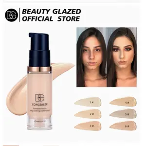 Beautyglazed New Full Coverage Flawless Complexion Waterproof Concealer Liquid, Matte Smooth Moisturizing Hydrating Refreshing Mixed Dry Nourishing, Makeup Essential