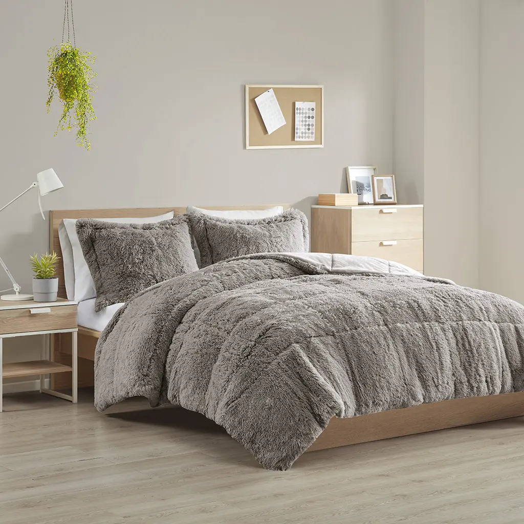 Shaggy Long Fur Comforter Mini Set, Malea