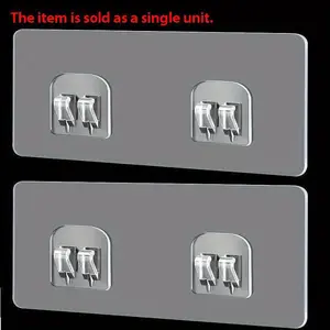 1PC Invisible Patch Buckle Hook, Bathroom Strong Storage Rack Hanger, Adhesive Wall Hanging Household Bathroom High Load-bearing Hook, Bathroom Organizing Accessories