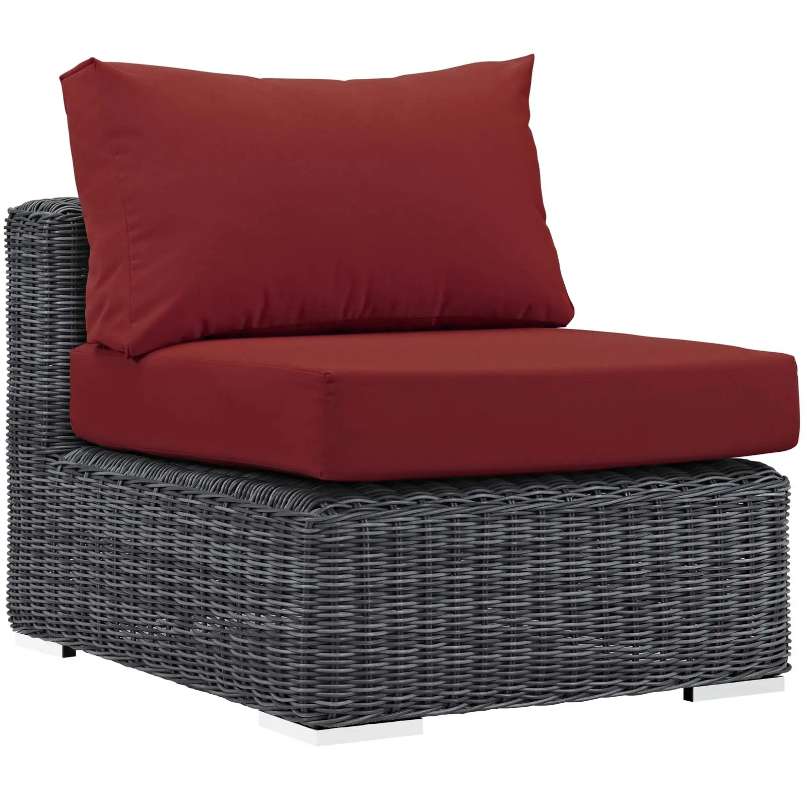 Modway Summon Outdoor Patio Sunbrella® Armless in Canvas Red