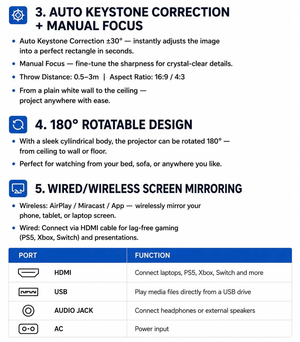 Mini Projector 350ANSI 720P Native 4K Decode | Android 13 Dual WiFi6 BT5.2 | Auto Keystone 130" Screen for Home Cinema | US Stock Mini Projector 350ANSI 720P Native 4K Decode | Android 13 Dual WiFi6 BT5.2 | Auto Keystone 130" Screen for Home Cinema | US Stock