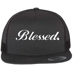 Blessed Jesus Christ Christian Catholic Signature Flat Bill Snapback Trucker Hat