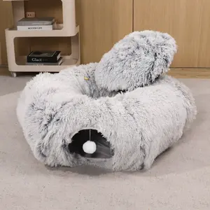 Cozy Plush Cat Tunnel Bed - Foldable & Multifunctional Winter Cat Toy