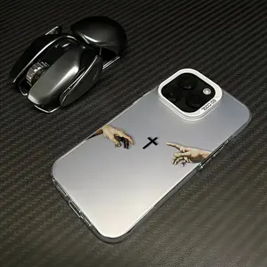 Jesus Cross Pattern Phone Case Fashion TPU Laser Craft Anti-Drop Cover for iPhone 17 16 15 14 13 12 11 & Samsung Galaxy S25 S24 S23 S22