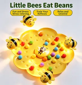 Fun Magnetic Bee Bead Game for Kids Interactive Board Game Family Party Develops Hand-Eye Coordination with Bottom Magnetic Design