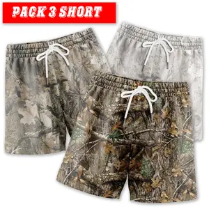Pack 3 Camo Shorts With 5 Inch Inseam, Perfect for the Gym, Basketball Camo Mesh Short, Gift for him, Gift For Her, Gym Gift