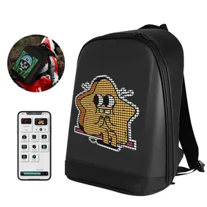 Waterproof Outdoor Travel Backpack With LED Editable Screen, App-Controlled Laptop Bag, Eye-Catching Design, Perfect For Travel & Motorcycle Trips, Unique Gift