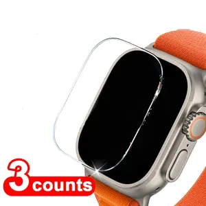 Three-Pack Tempered Glass Screen Protector for Apple Watch Ultra 1/2/3 49mm, Durable Protective Film for Iwatch Ultra 49mm