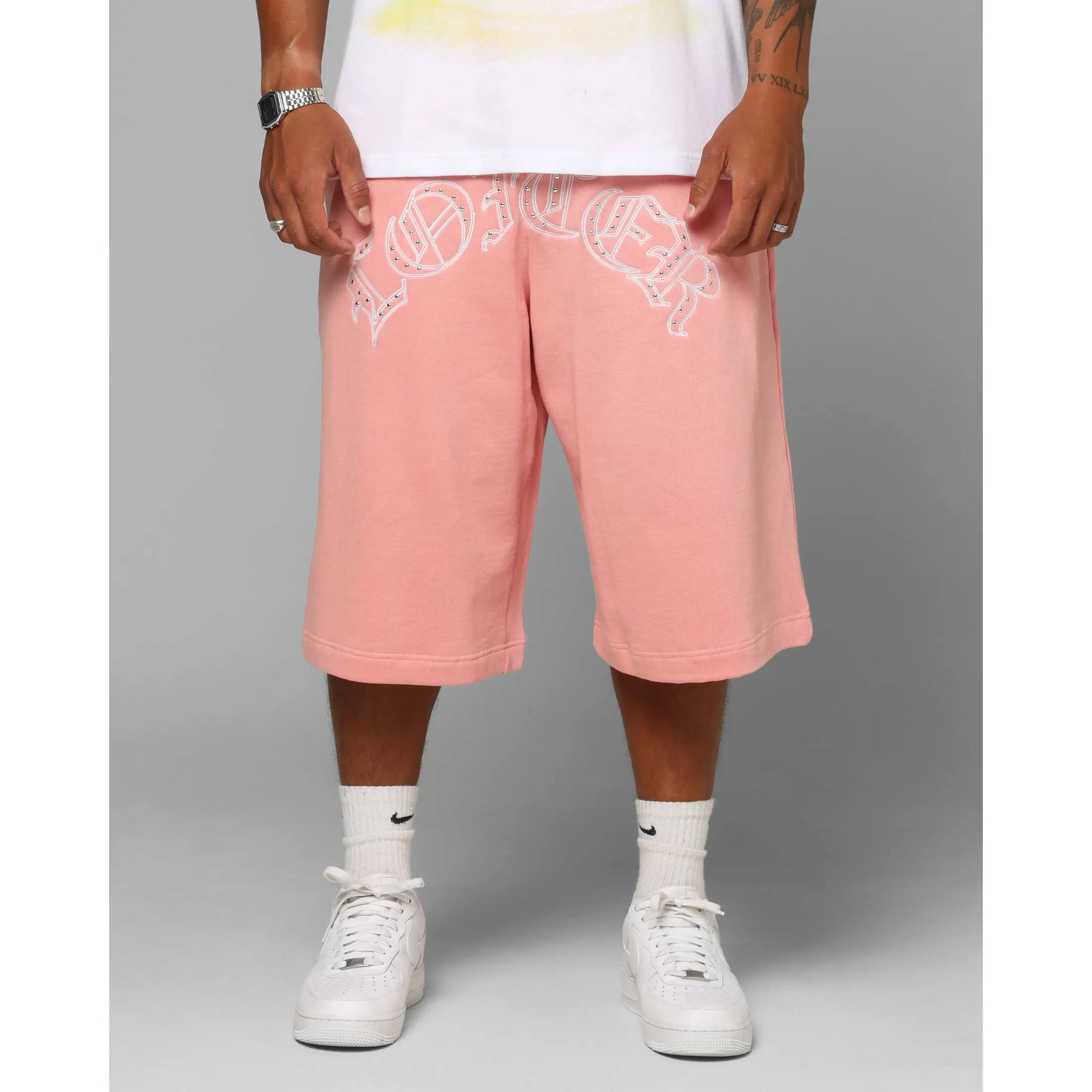 Loiter Destruct Sweat Shorts Pink