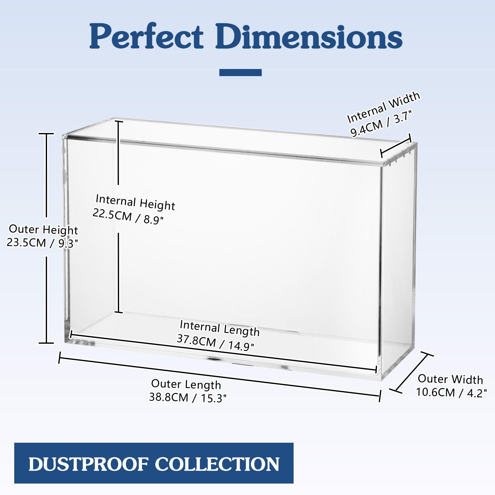 Acrylic Acrylic Display Case with Sliding  Lid for PKMN 151 UPC Mega Charizard ex UPC Storage Booster Box Trading Anime Graded Cards , 6MM Thick Magnetic Lid Protector  Holder Stackable