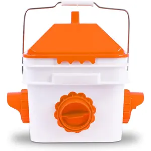 10 Pounds Chicken Feeder With 4 Ports, Rainproof Poultry Feeder For Up To 10 Adult Chickens Or 15 Chicks(Patented Products)