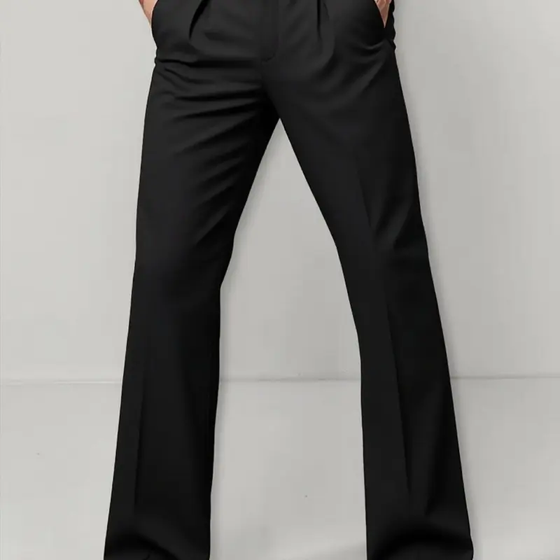 Men's Micro-Flared Business Fashion Pants, Stretchy Formal Wear for Meetings, Weddings, Office, Light Luxury Dates, Versatile Business, Menswear