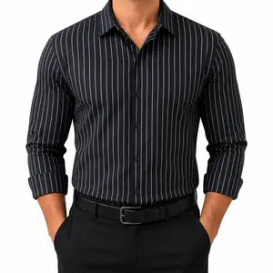 ELENCOCO Long Sleeve Thickened Stretch Shirt Longsleeves Blouse Striped Outdoorfun,Menswear,Father's Day gift,Tiktok shop deals,Gifts for him,Valentines day outfit Casual Crew Neck Casual Classy Fashion
