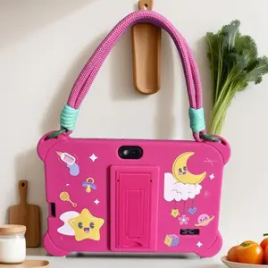 Touchscreen Tablet PC 7 Inch Android System Dual Camera Quad-Core Processor 2+32GB Storage WiFi Bluetooth-compatible Shockproof Case Ideal for Kids