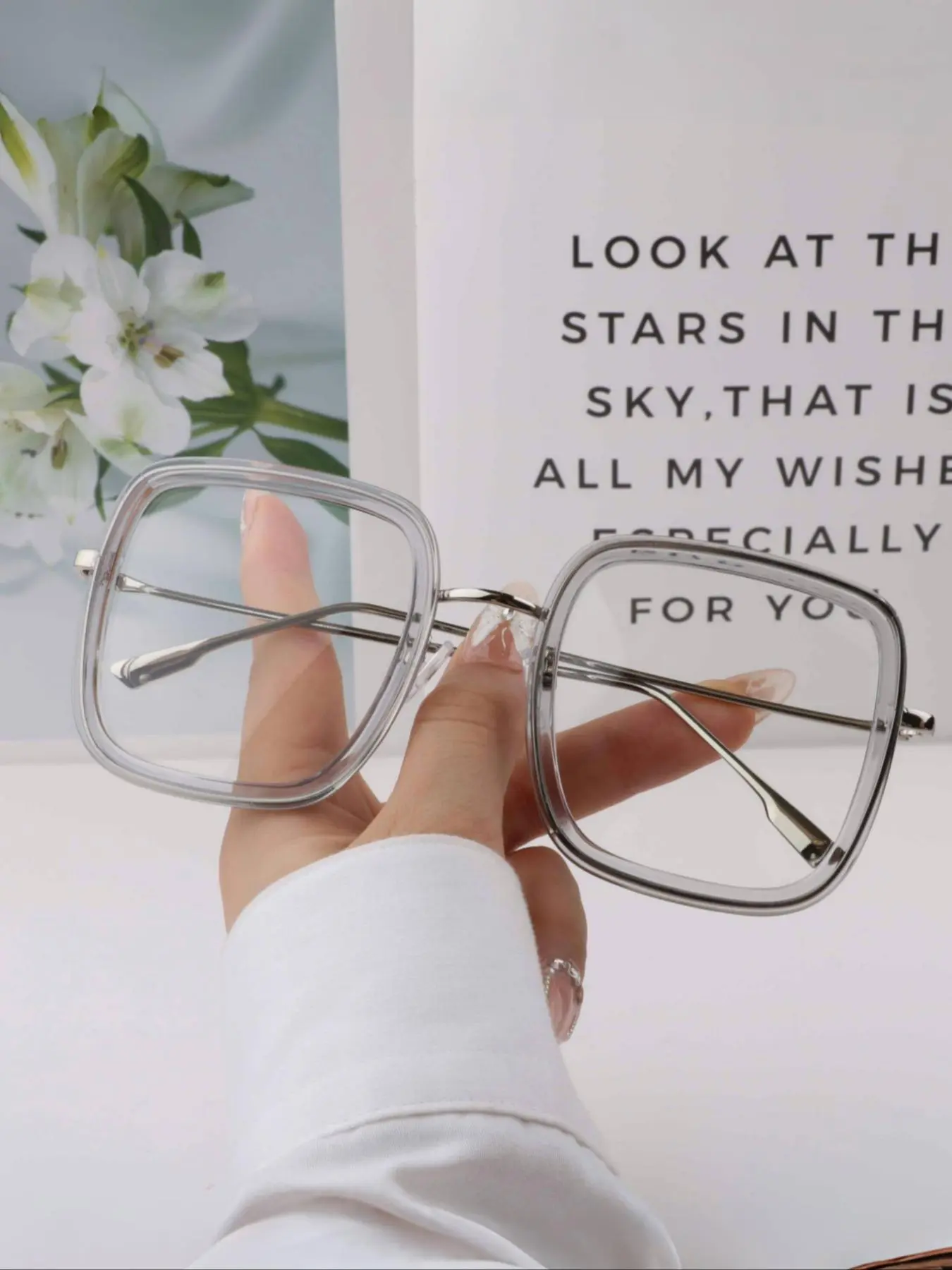 Simple Anti-blue Light Eyeglasses for Everyday Use, Basic Square Frame Fashion Eyeglasses for Women & Men, Casual Eyeglasses, Fashion Eyeglasses for Work, Daily Decor, Perfect for Student Daily Use, Stylish Square Frames, Square Frame Eyewear