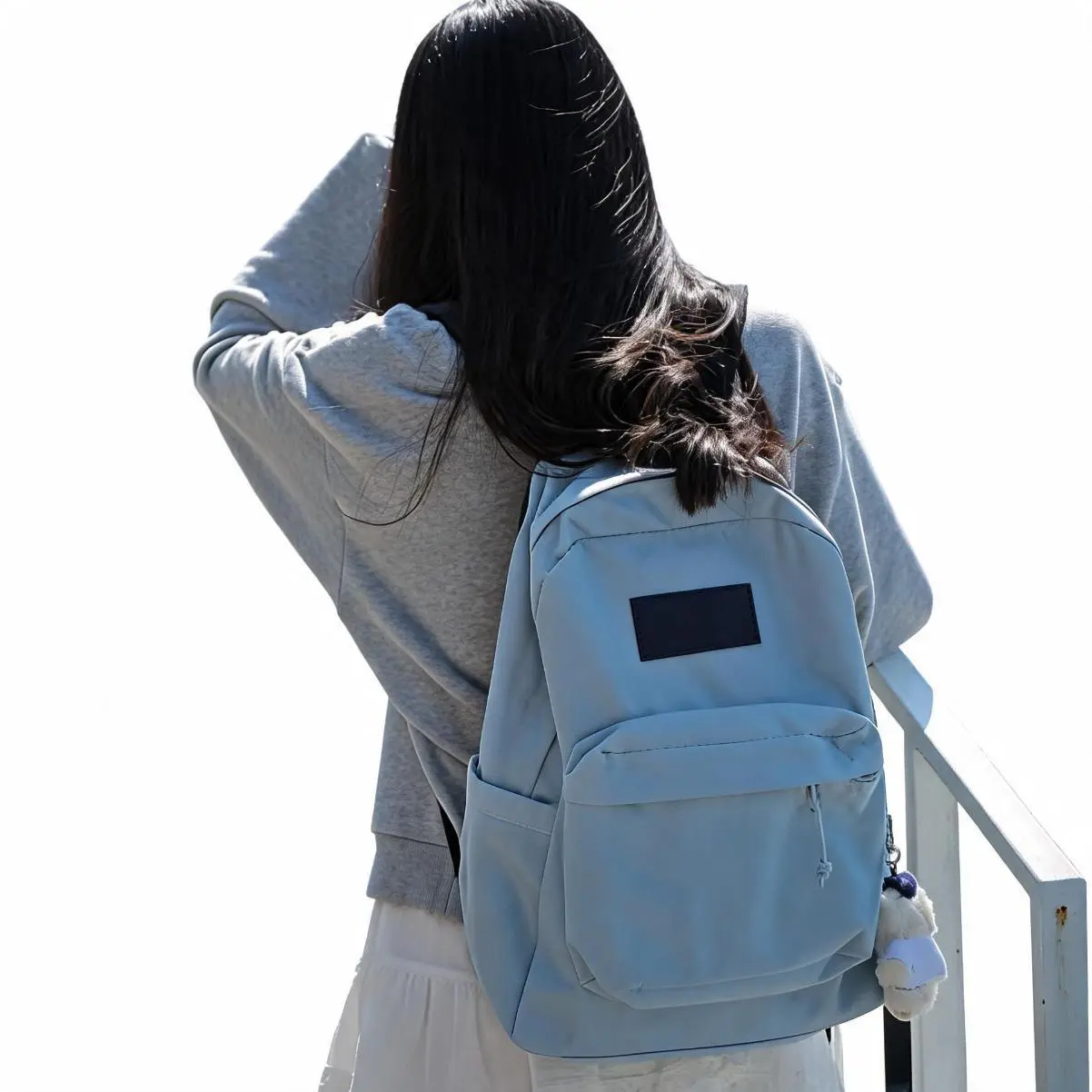 Unisex Jan-Style Letter Print Backpack, Oxford Fabric Student School Bag with Side Pockets & Laptop Sleeve, Water Resistant Expandable Large Capacity Casual Daypack for Outdoor Sports