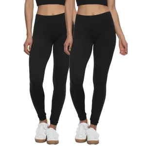 Velvety Soft Lightweight Leggings 2-Pack，High-Waisted Straight-Leg Leggings — Seamless Front Design, Buttery Soft — Women's Fitness & Yoga Pants / Sports Leggings