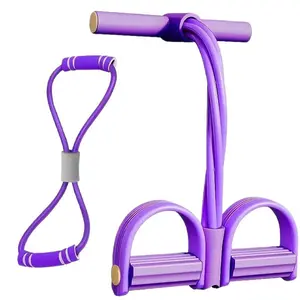 Multifunctional foot pedal   + 8-shaped stretch , strength rope for yoga, Pilates, outdoor workouts, and home fitness; suitable for arm, leg, chest, back, and full-body exercise.