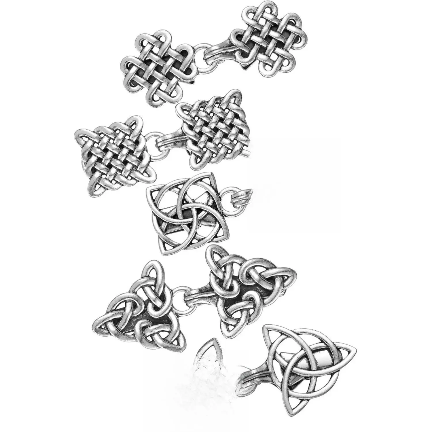 5 Pieces Shawl Clips Cloak Clasp Cardigan Sweater Clips Vintage Collar Retro Cloak Brooches and Silver Shawl Pins