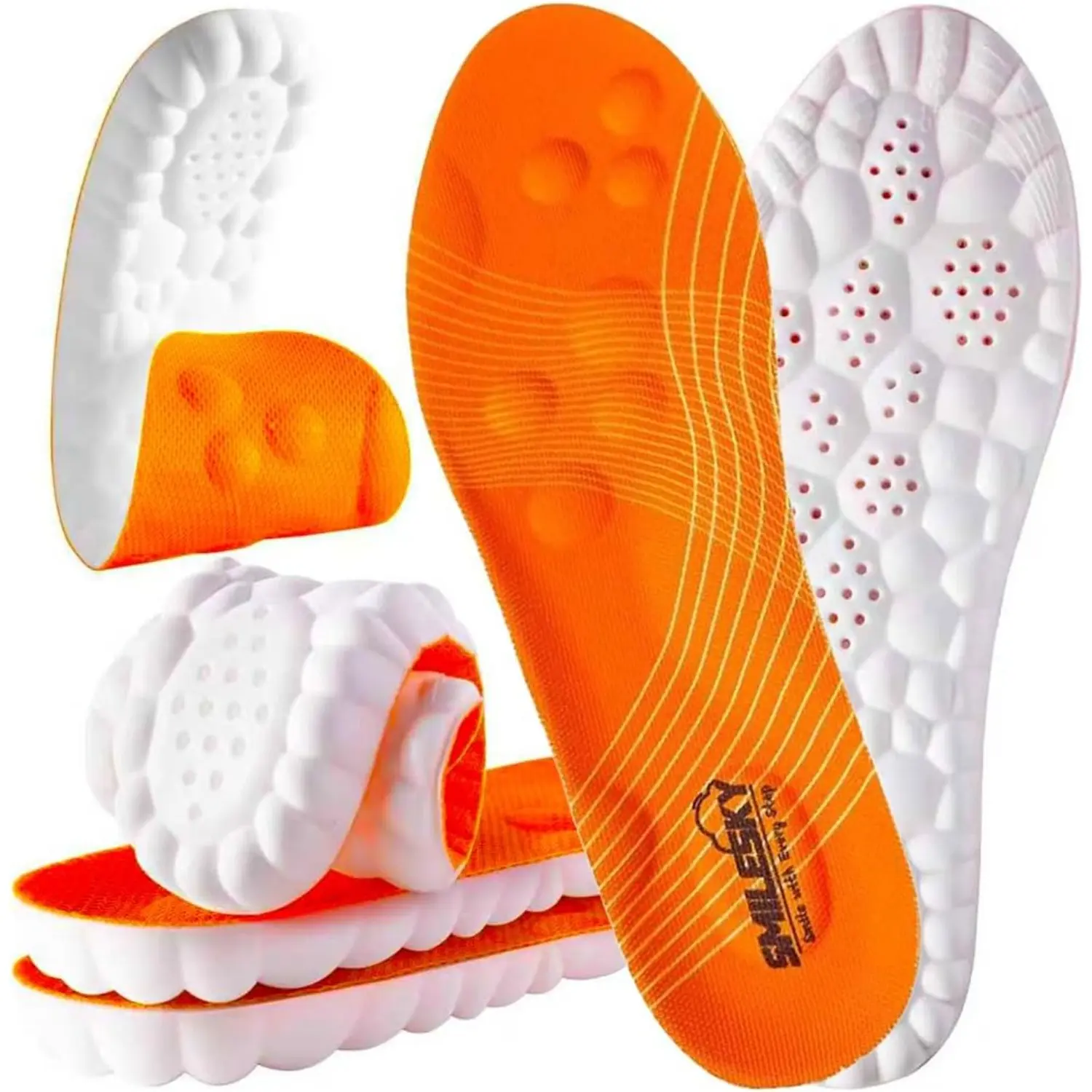2 Pairs 4D Cloud Memory Foam Orthotic Insoles for Men & Women, Ergonomic Arch Support, Podiatrist Recommended, Shock-Absorbing Anti-Fatigue Plantar Fasciitis Shoe Inserts for Hiking & All-Day Standing Footwear, Orthotic Inserts, Plantar Fasciitis Insoles