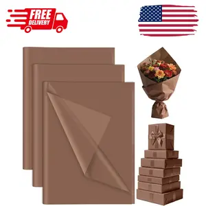 60 Sheets Brown Tissue Paper Bulk, Gift Wrapping Tissue Paper for Packaging 14 x 20 Inch