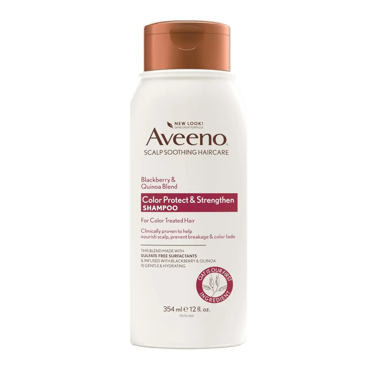 OGX Aveeno Color Protect Strengthening Blackberry Quinoa Shampoo - Fresh Scent, 12 Fl Oz