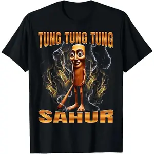 100 Percent Cotton Unisex Tung Tung Tung Sahur T Shirt Women Graphic Tee