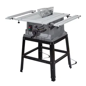 10 Inch Table Saw 15A Portable Multifunctional Woodworking Saw with Stand & Push Stick, 5000 RPM Cutting Speed, 90° Cross Cut & 0–45° Bevel Cut, Adjustable Blade Height