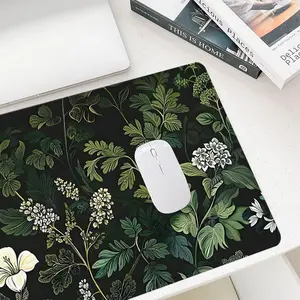 Creative Floral & Plant Pattern Mouse Pad, 1 Count Rectangle Gaming Mouse Pad, Office Desk Keyboard Mat for Home Office Game Room, Desk Accessories