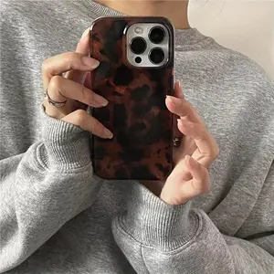 Retro Tortoiseshell Pattern Phone Case, Anti-drop Protective Cover, Phone Cases Compatible with iPhone 6 7 8 9 X XS XR 11 12 13 14 15 16 17 PRO MAX PLUS Air mini, Cellphone Casing