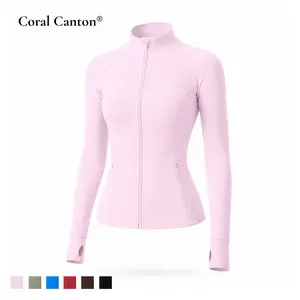 Coral Canton Women’s Zip-Up BBL Casual Lightweight Sport Outerwear, Running Workout Sweatwear Exercise Jacket for Summer Vibes