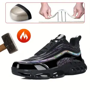 Men's Steel Toe Safety Shoes Puncture Proof And Smash Proof Suitable For Outdoor Work Blue Collar Industrial Construction Outdoorfun Footwear Grey