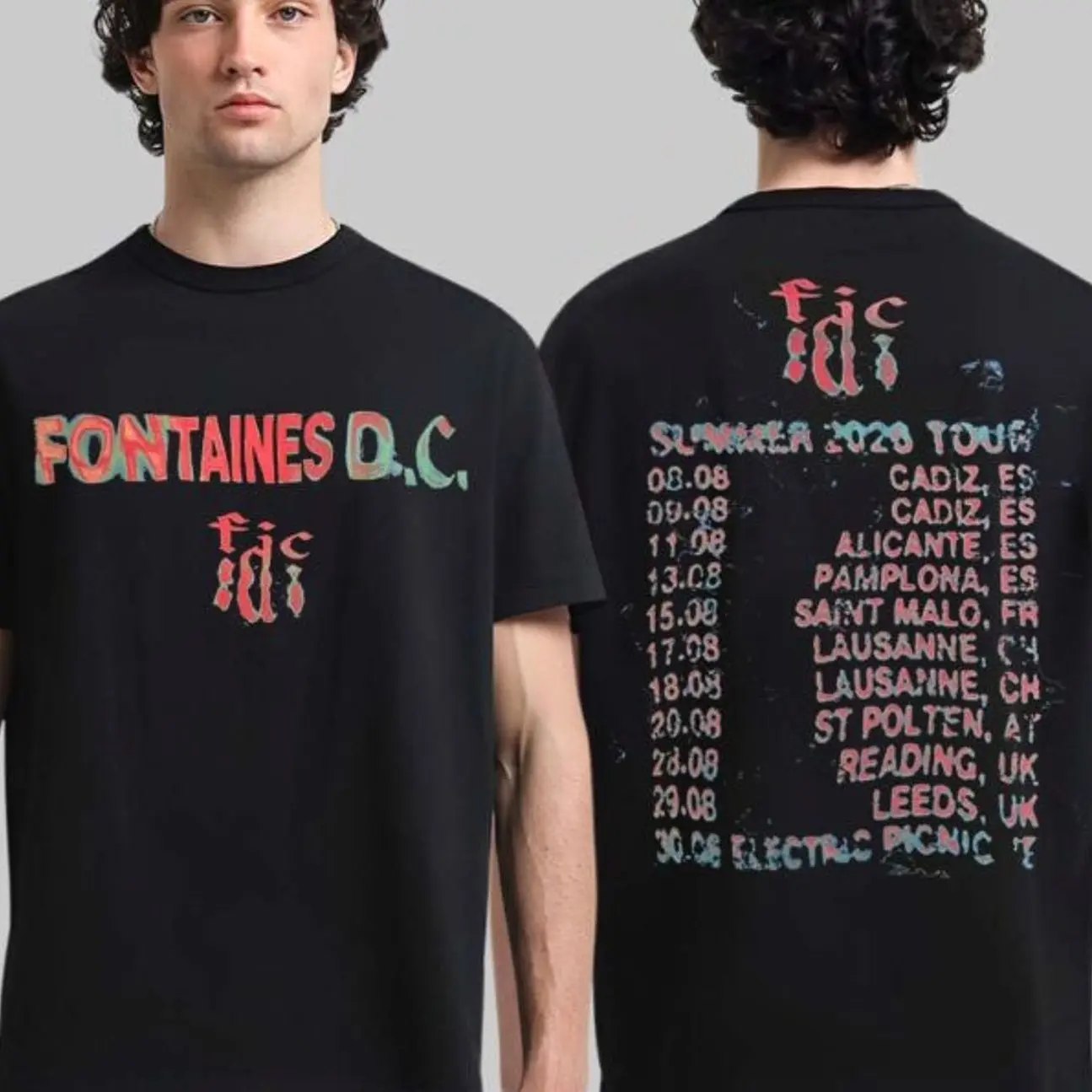 Fontaines D.C Summer 2026 Tour Merch Logo With City Dates T-Shirt N7J