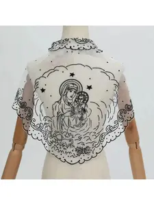 New White Chiffon Scarf for Women's Wedding Evening Gowns, Middle Eastern Veil Matching Decorative Shawl, Chiffon Scarf, Church Prayer Scarf