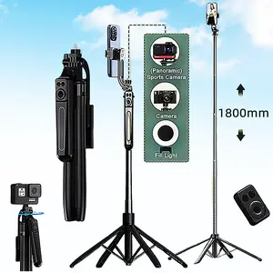 ME factory Store Monopod Remote Shutter With Fill Light for iPhone Samsung Xiaomi Phone Holder Mini Tripod Wireless Bluetooth Selfie Stick