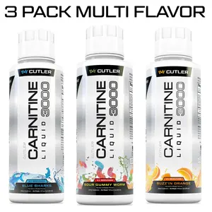 [3-Bottle Pack]Cutler Carnitine Liquid 3000 Energy Sport Beverage Drink Variety Pack US Edition for Energy Sugar Support and Recovery health and fitness liquid