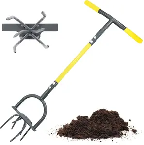 Hand Tiller Garden Claw, Garden Twist Tiller Heavy Duty, Manual Soil Tiller for Flower Box and Raised Bed
