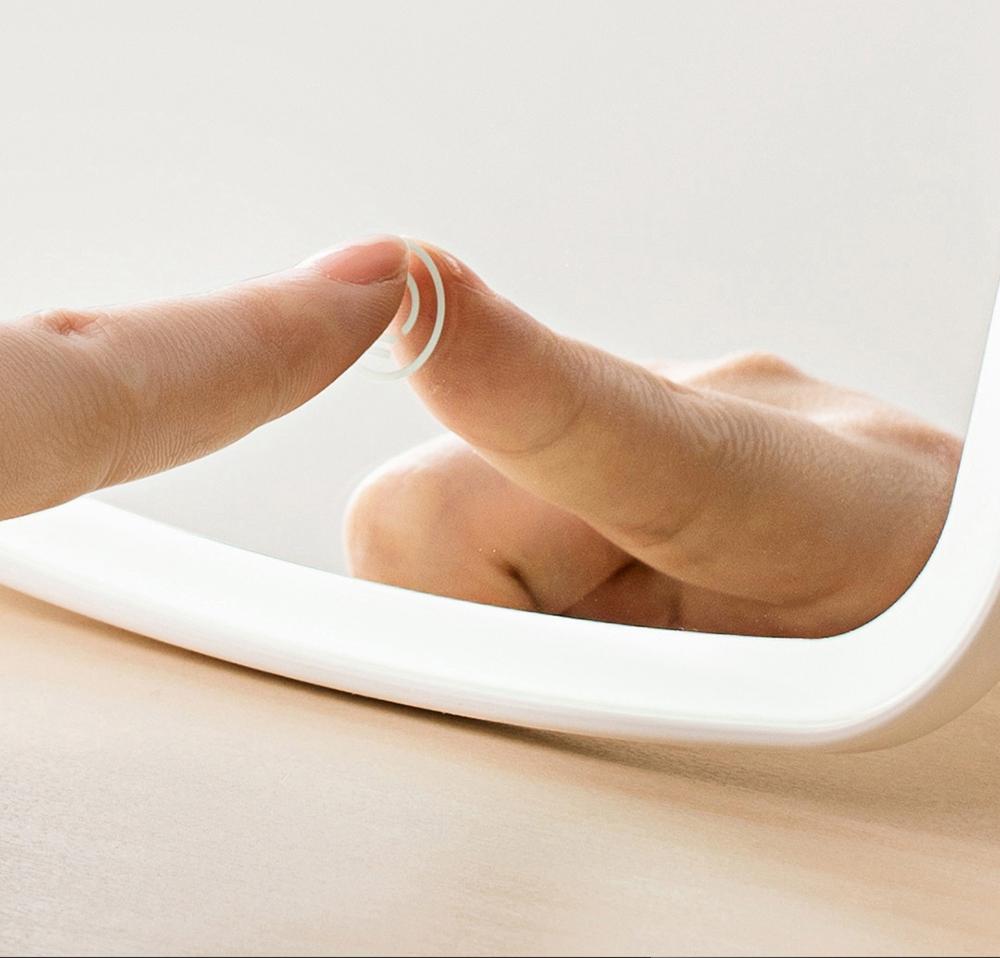 Jordan judy LED makeup mirror Monochrome/Tri Color Intelligent portable desktop led light rechargeable folding light mirror