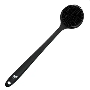 Long Handle Back & Body Shower Scrub Brush For Men & Women | Two-Sided Bath Tool For Reach Hard Spots | Exfoliate, Clean, & Massage | Short & Long, Soft Bristles